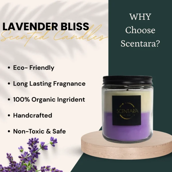 Lavender Bliss Scented Candles Scentara - Image 3