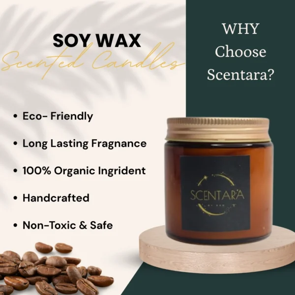 Soy Wax Scented Candles Coffee Espresso Fragnance Scentara - Image 3