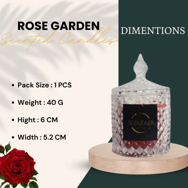 Rose Garden Scented Candles Glass Jar Scentara - Image 5