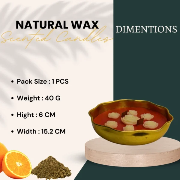 Metal Tub Scented Candle Natural Soy & Beeswax Candle with Orange & Cedarwood - Image 5
