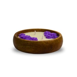 Rustic Wooden Tub Scented Candle | Sandalwood and Orange Fragnance
