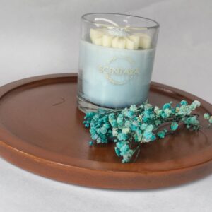 Ocean Breeze and Sandalwood Scented Candle Glass Jar