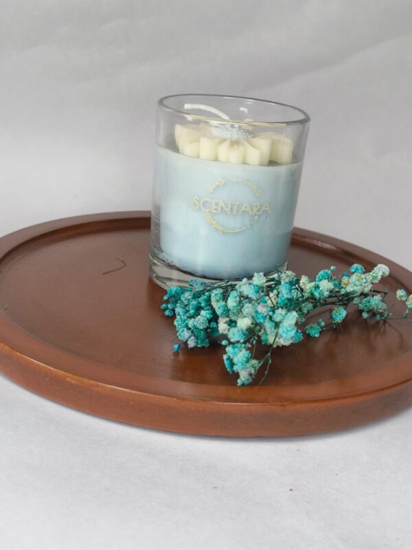 Ocean Breeze and Sandalwood Scented Candle Glass Jar