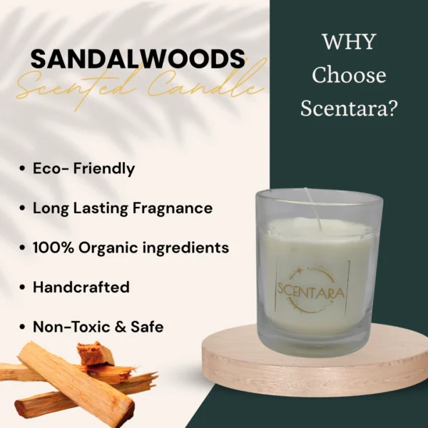 Woody Sandal Woods Scented Candle Without Lid - Image 5