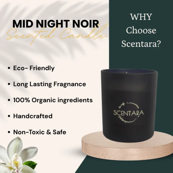 Floral Jasmine Mid Night Noir Scented Candle - Image 5