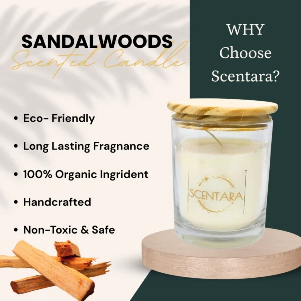 Sandal woods scented candle