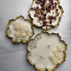 Lotus Urli Steel Scented Candles Floral Fragrance Set of 3