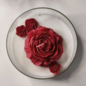 Round Glass Tub Rose and Sandalwood Fragrance